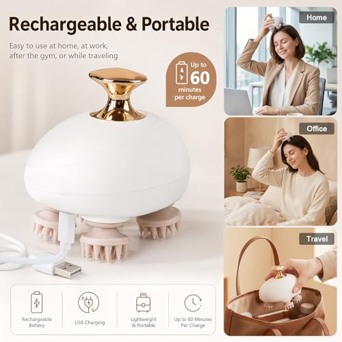 Electric Scalp Massager Waterproof Shampoo Brush for Long Hair
