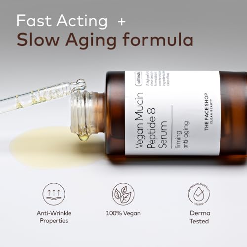 8 Peptide Serum, Vegan Mucin for Hydrating & Firming, Anti Aging Serum for All Skin Types, Korean Skin Care, 30ml/1.01 fl. oz