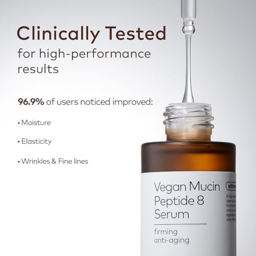 8 Peptide Serum, Vegan Mucin for Hydrating & Firming, Anti Aging Serum for All Skin Types, Korean Skin Care, 30ml/1.01 fl. oz