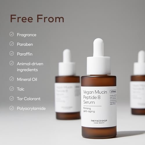 8 Peptide Serum, Vegan Mucin for Hydrating & Firming, Anti Aging Serum for All Skin Types, Korean Skin Care, 30ml/1.01 fl. oz