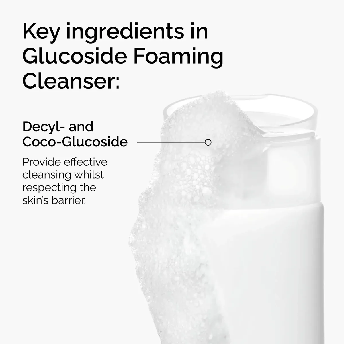 Glucoside Foaming Cleanser, Gentle Foaming Face Wash for All Skin Types
