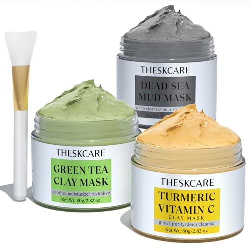 Clay Mask Trio with Turmeric, Dead Sea Mud and Green Tea