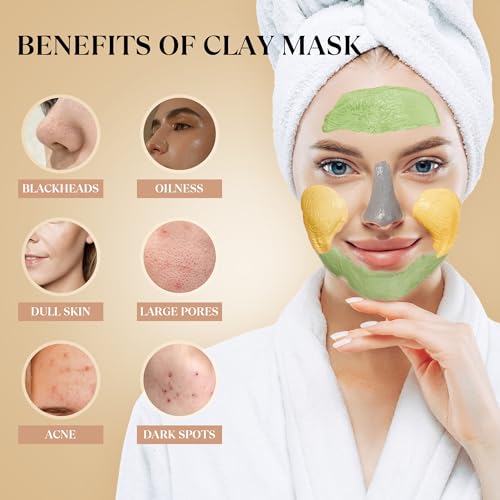 Clay Mask Trio with Turmeric, Dead Sea Mud and Green Tea