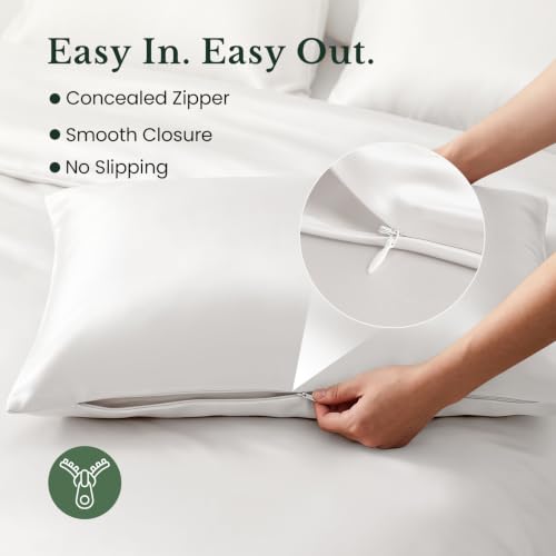 Queen Pearl White Silk Pillowcase