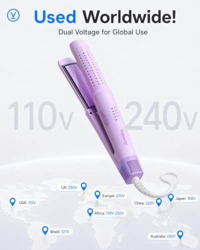 Dual Voltage 2-in-1 Travel Straightener and Curler