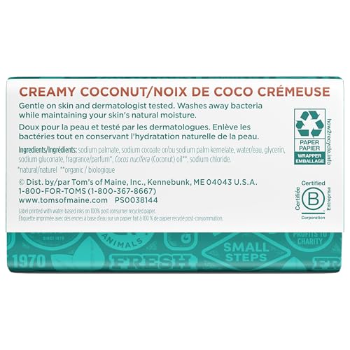 Natural Beauty Bar Soap, Creamy Coconut With Virgin Coconut Oil, 5 oz. 6-Pack (Packaging May Vary)