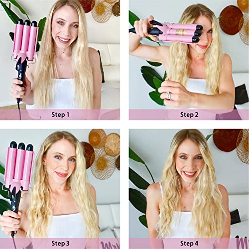 3 Barrel Curling Iron 1-Inch Hair Crimper Tool for Women