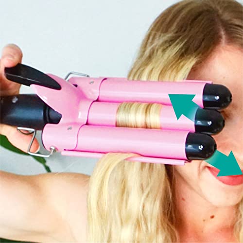 3 Barrel Curling Iron 1-Inch Hair Crimper Tool for Women