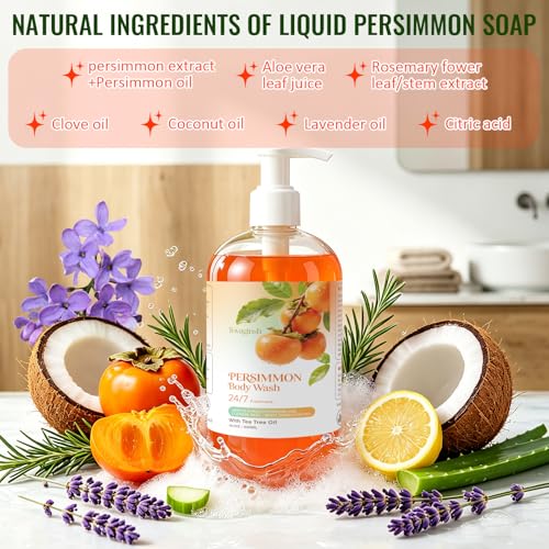 Persimmon Body Wash for Body Odor Control