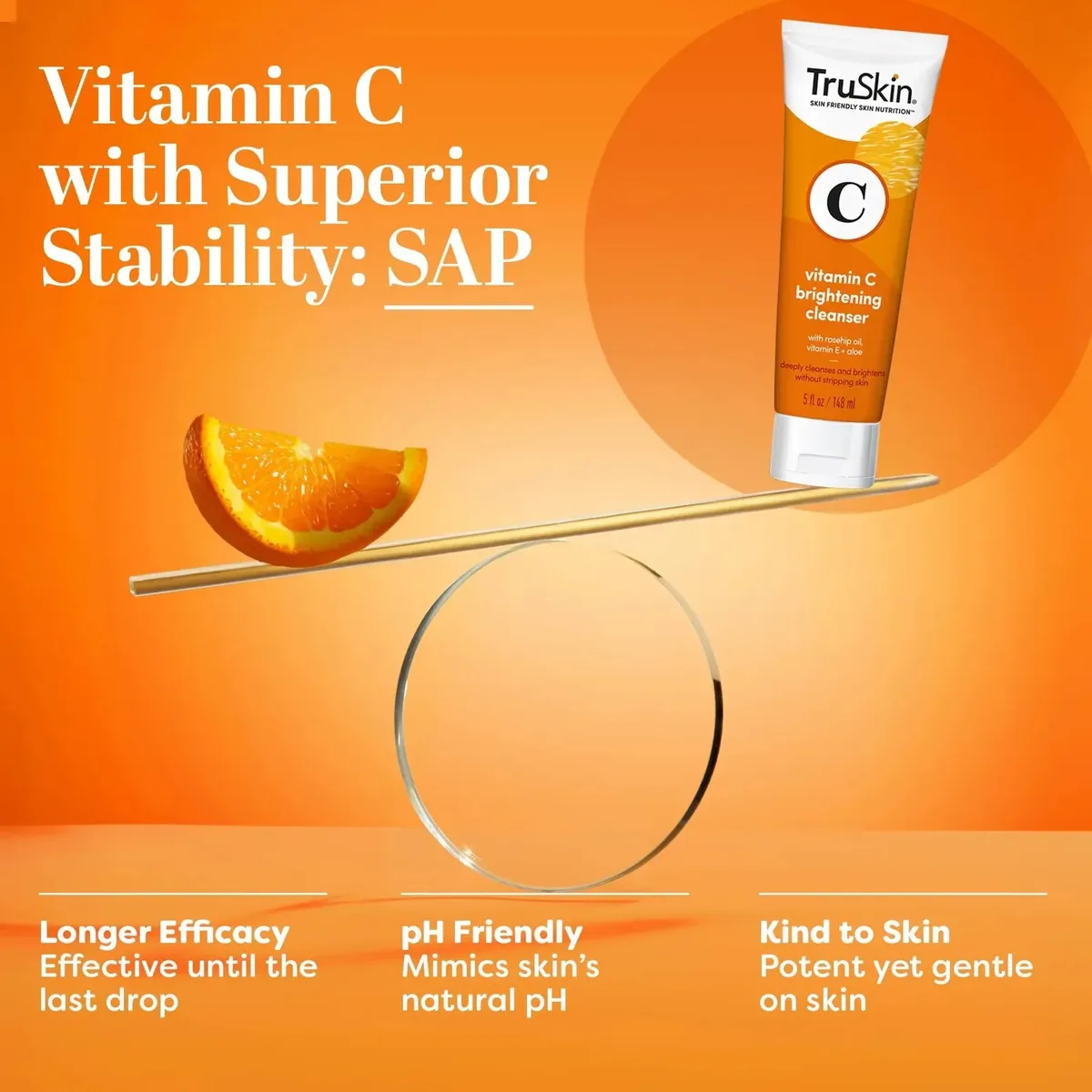 Vitamin C Face Cleanser with Vitamins C & E, Rosehip Oil, Aloe Vera 5 fl oz