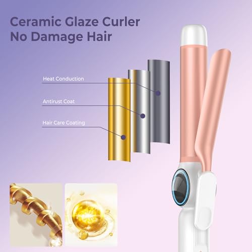 Cordless Curling Iron USB Rechargeable 9000 mAh 4 Temp