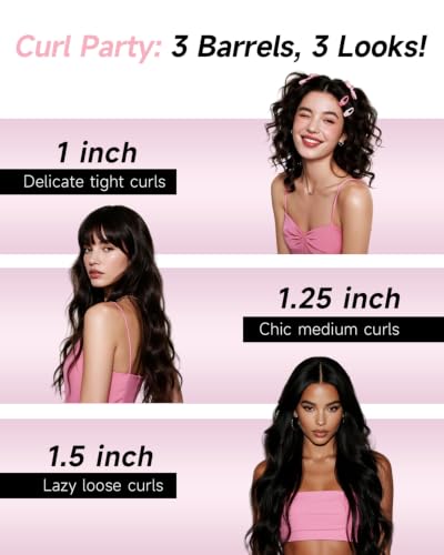 3 in 1 Automatic Curling Iron 1 1.25 1.5 Inch Barrels