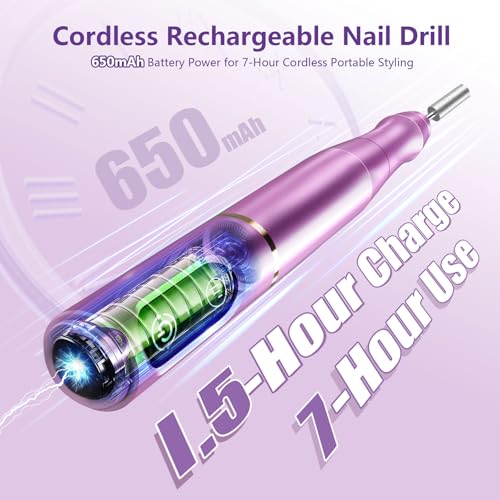 Cordless Nail Drill Electric Nail File Kit Rechargeable