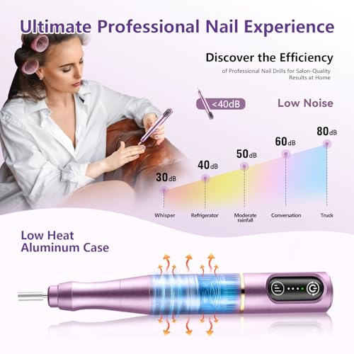 Cordless Nail Drill Electric Nail File Kit Rechargeable
