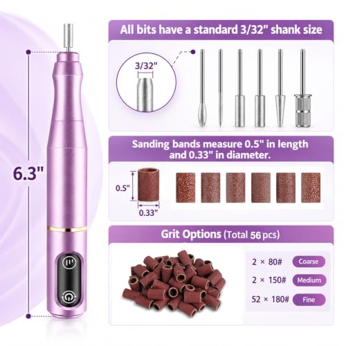 Cordless Nail Drill Electric Nail File Kit Rechargeable