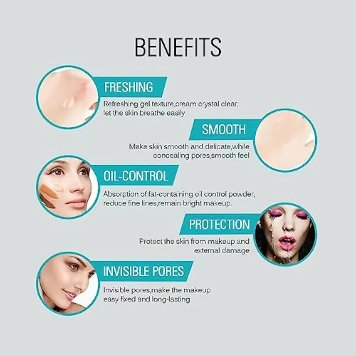 Oil Control Pore Minimizing Face Primer, 20ml Matte Finish Makeup Base with Dimethicone for Smooth Skin, Vegan & Cruelty Free