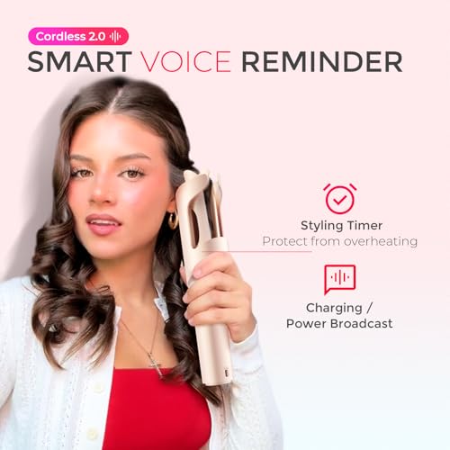 CURLGO Cordless Automatic Rotating Curling Iron Portable