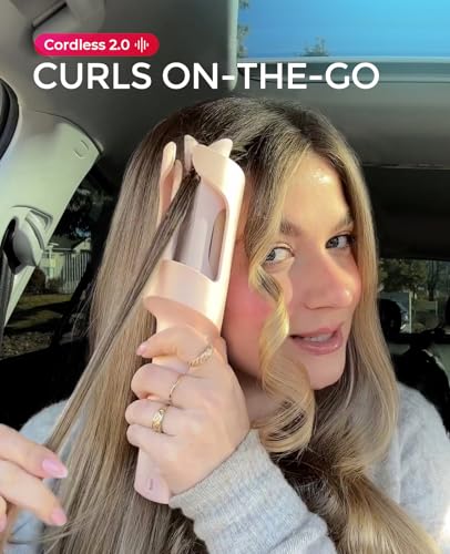 CURLGO Cordless Automatic Rotating Curling Iron Portable