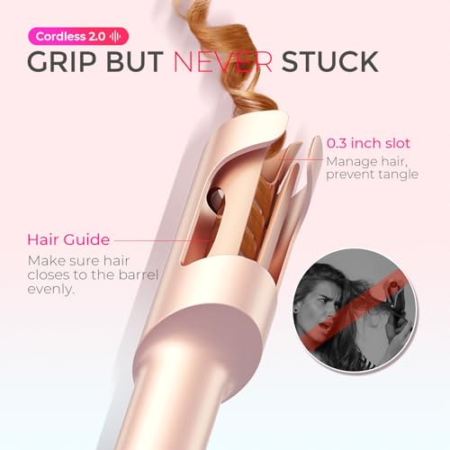 CURLGO Cordless Automatic Rotating Curling Iron Portable