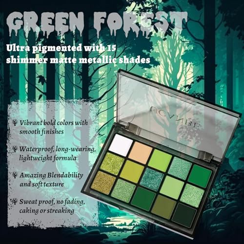 15 Color Green Eyeshadow Palette