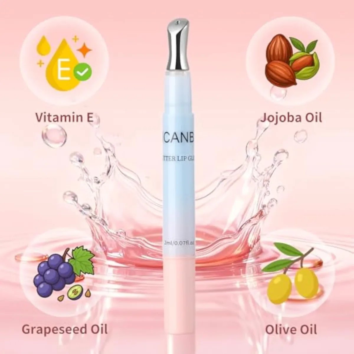 Butter Lip Gloss, Hydrating & Moisturizing Lipgloss with Metal Tip, Lightweight, Non-Sticky, Smooth, Nourishing for High-shine Finish(01 Clear)