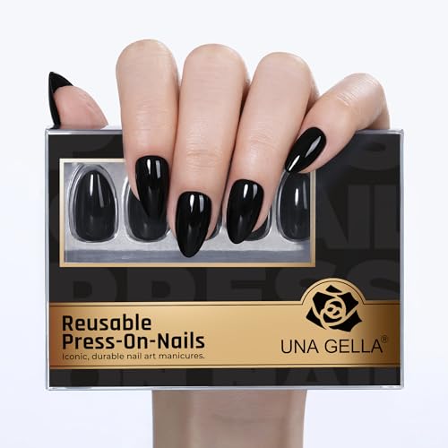 Short Almond Press on Nails Pure Black