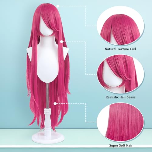 100cm Hot Pink Straight Cosplay Wig