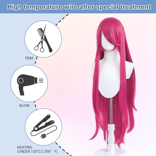 100cm Hot Pink Straight Cosplay Wig