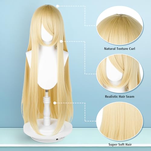 100cm Long Blonde Cosplay Wig