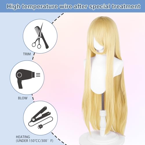 100cm Long Blonde Cosplay Wig