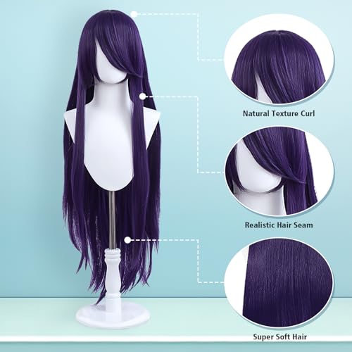 100cm Long Purple Cosplay Wig