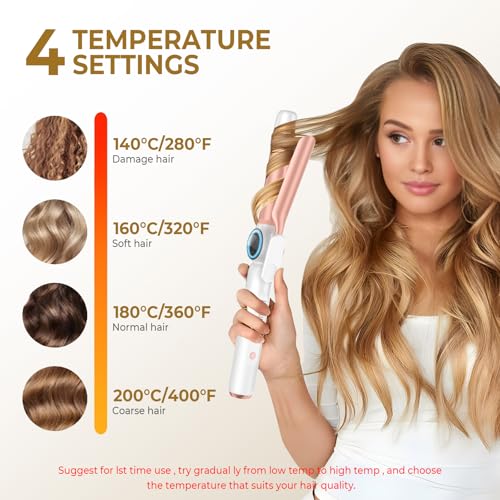 9000 mAh Rechargeable Cordless Curling Iron 28MM USB