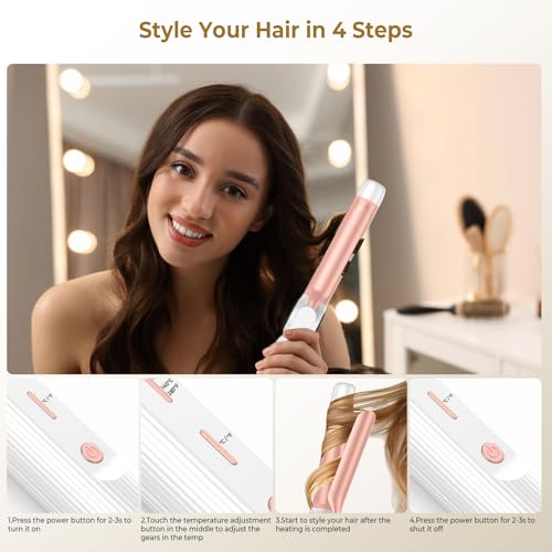 9000 mAh Rechargeable Cordless Curling Iron 28MM USB