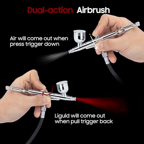 Airbrush Kit with Air Compressor Portable 27PSI 7 Pressure Levels