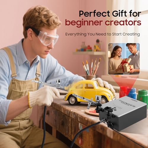 Airbrush Kit with Air Compressor Portable 27PSI 7 Pressure Levels