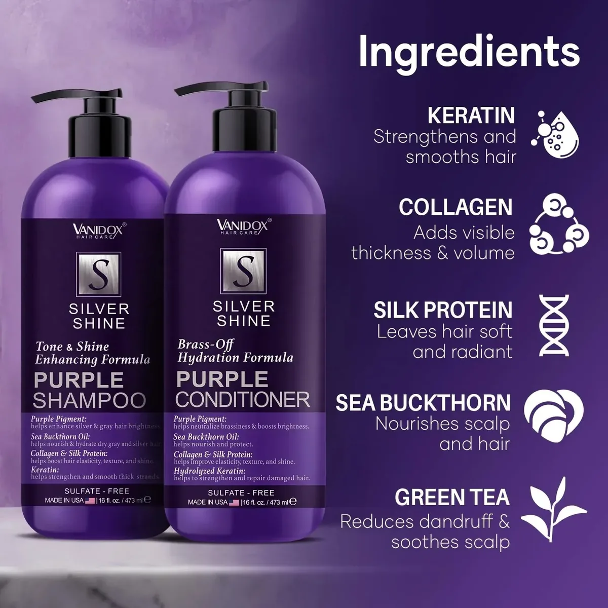 Purple Shampoo and Conditioner Set