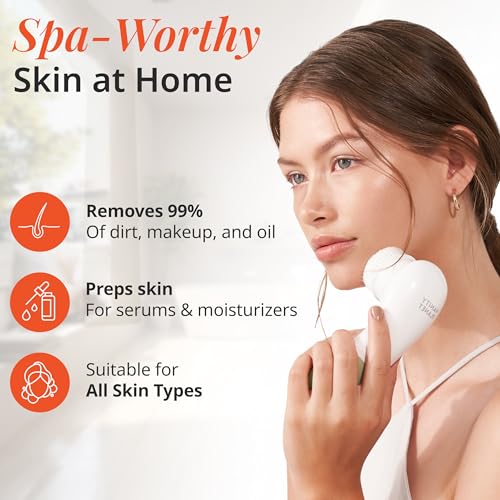 Raedia Facial Cleansing Brush - Electric Facial Cleansing Brush with 4 Exfoliating Brush H