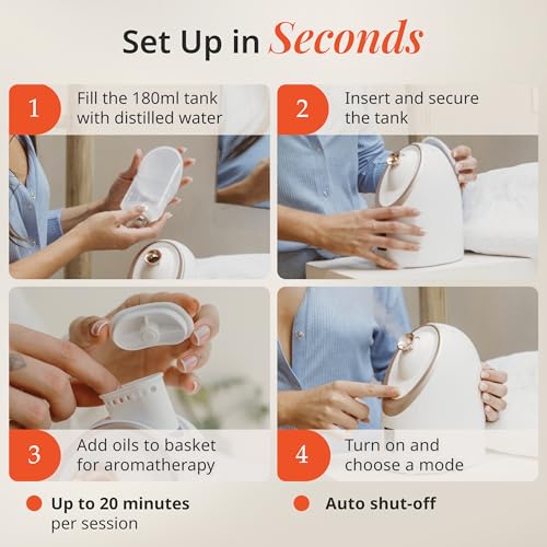 Senia Hot and Cold Facial Steamer - Face Steamer for Facial Deep Cleaning