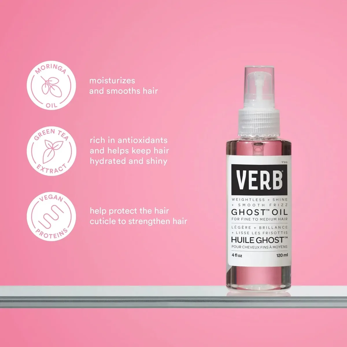 Ghost Hair Oil, 4 fl oz- Weightless Hair Oil for Fine to Medium Hair