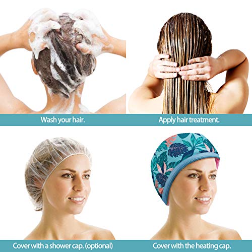 Hair Steamer Thermal Heat Cap for Deep Conditioning Hawaii Blue