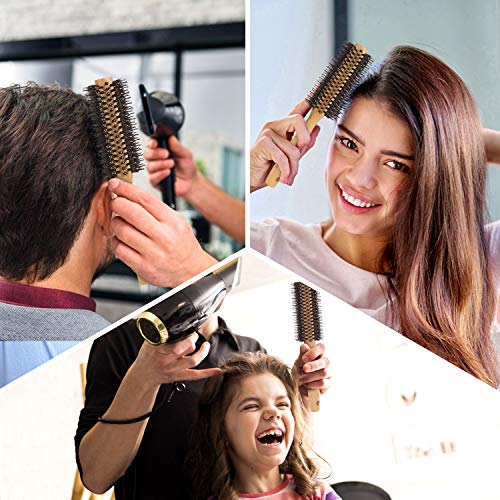 Round Brush Bamboo Natural Boar Bristle
