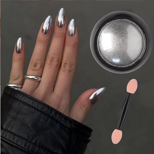 Holographic Mirror Nail Powders Chrome Silver Effect