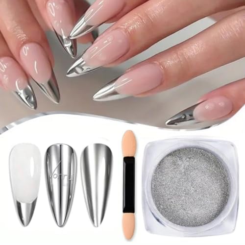 Holographic Mirror Nail Powders Chrome Silver Effect