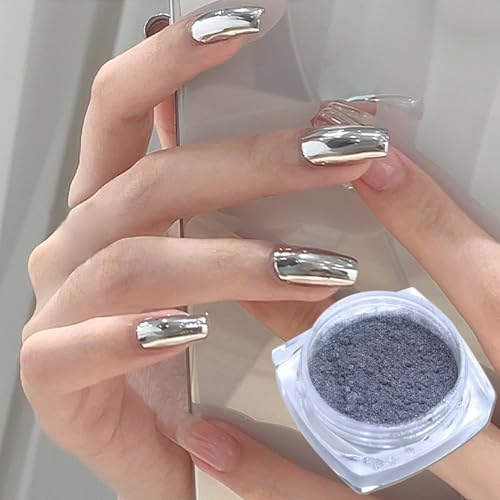 Holographic Mirror Nail Powders Chrome Silver Effect
