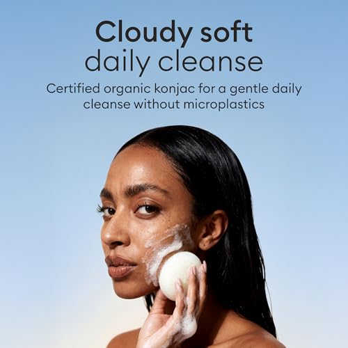 Organic Konjac Facial Sponges 3-Pack Charcoal and Green Clay
