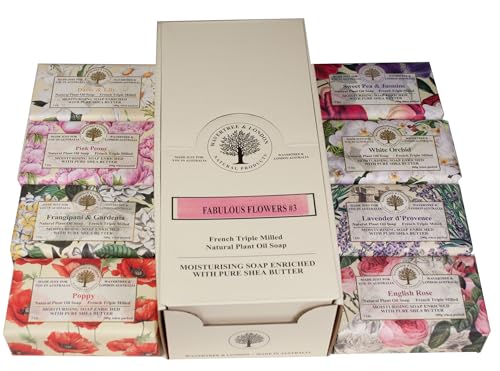 Assorted Floral Elegance Natural Soap Bars (Pack of 8)