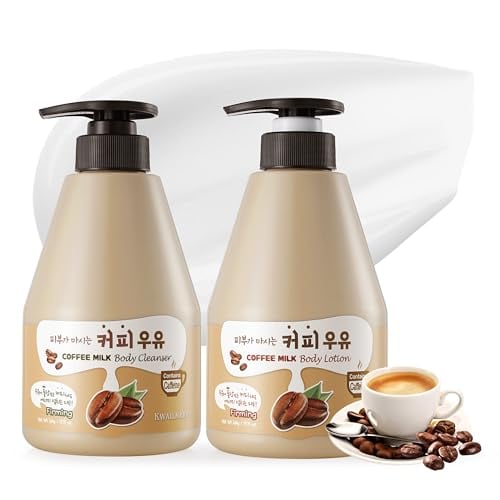 Kwailnara Coffee Milk Body Lotion & Body Wash Set – Moisturizing & Energizing Korean Skinc