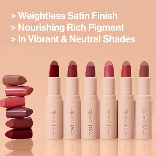 Mega Last Rich Satin Lip Color, Rich Creamy Color with Satin Finish, Infused with Vitamin E & Moisturizing Argan Oil, Lightweight, Silky-Smooth, Vegan & Cruelty-Free - H