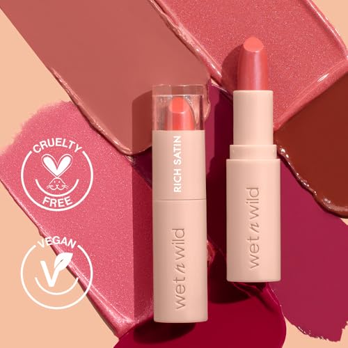 Mega Last Rich Satin Lip Color, Rich Creamy Color with Satin Finish, Infused with Vitamin E & Moisturizing Argan Oil, Lightweight, Silky-Smooth, Vegan & Cruelty-Free - H