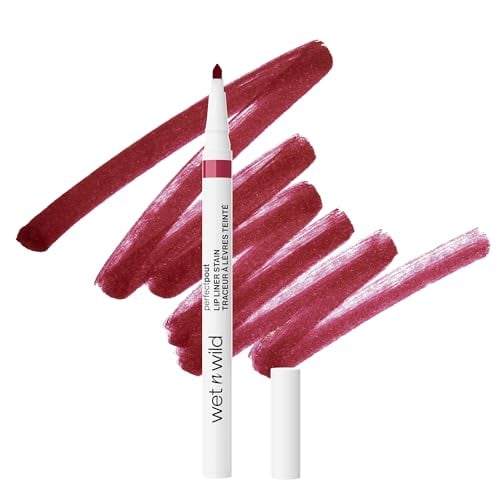 Perfect Pout Lip Liner Stain, Long-Lasting Transfer-Proof Formula with Blade-Like Applicator for Precision & Full Lip Coverage, Vegan & Cruelty-Free - Spilled Wine